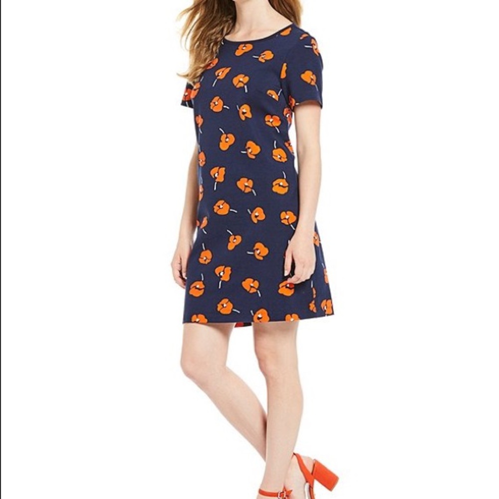 Draper James poppy Ponte shift dress Small NWT